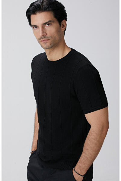 Network Siyah Jakarlı Triko Kazak