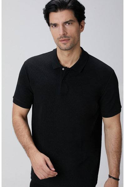 Network Siyah Polo Yaka T-shirt