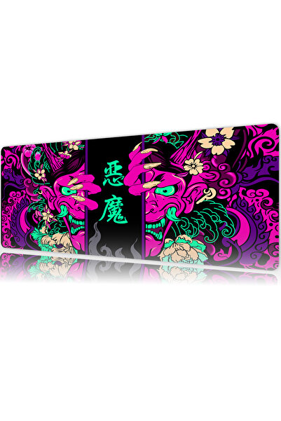 urzuva Toxic Demon Pink Gaming Oyuncu Mouse Pad 80x30 cm 3mm Mousepad