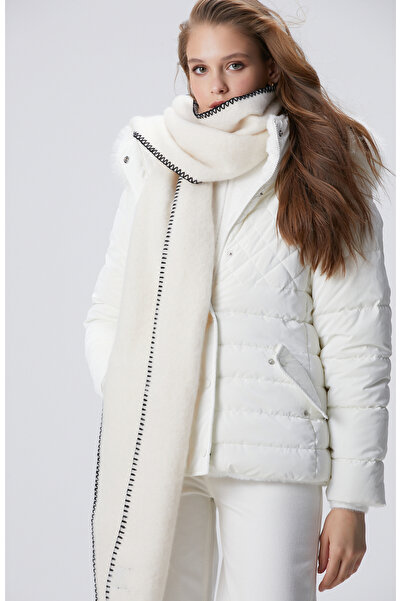 Network Kırık Beyaz Kadın Yün Karışımlı Atkı