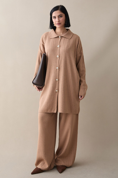 InStyle Трикотажний костюм Camel з ґудзиками