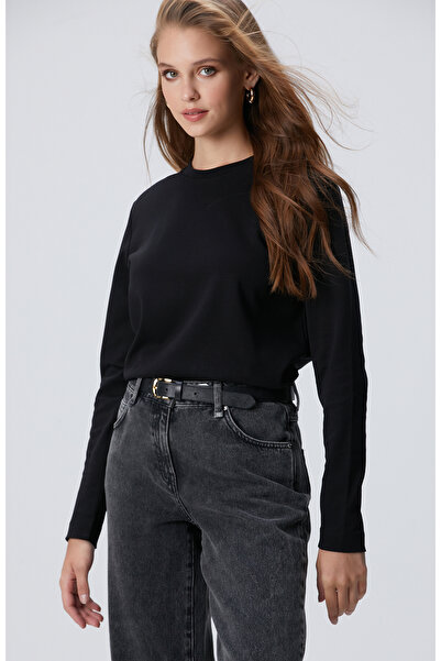 Network Siyah Basic Sweatshirt