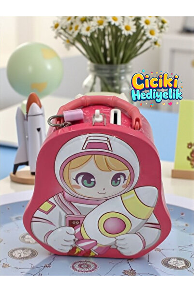 ciciki hediyelik حصالة على شكل غزال لطيف، صندوق نقود تذكاري مع قفل ومفتاح