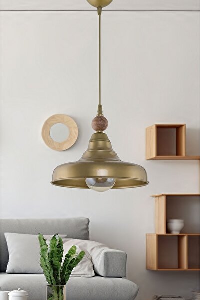 DEDE TEKLİ CONO SIVAMA METAL SARKIT AVİZE AHŞAPLI ESKİTME