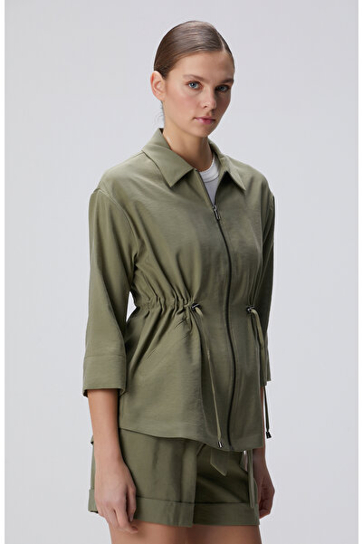 Network Haki Beli Büzgülü Ceket