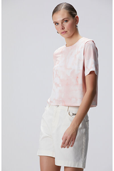 Network N-Tech Pembe Batik Desenli T-shirt