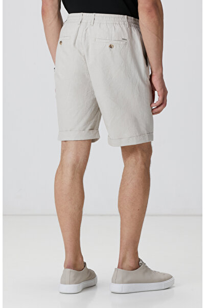 Network Bej Keten Karışımlı Şort