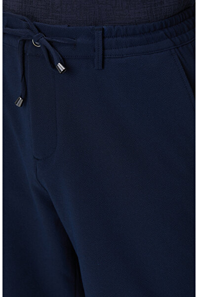 Network Lacivert Gofre Desenli Şort