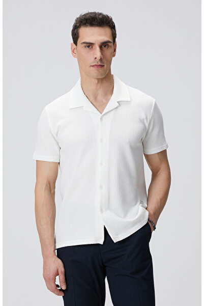 Network Beyaz Örme Gömlek