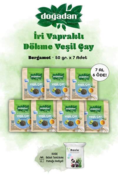 Doğadan 7 AL 6 ÖDE Dökme Yeşil Çay Bergamot 50 gr ve Rosie Pamuk