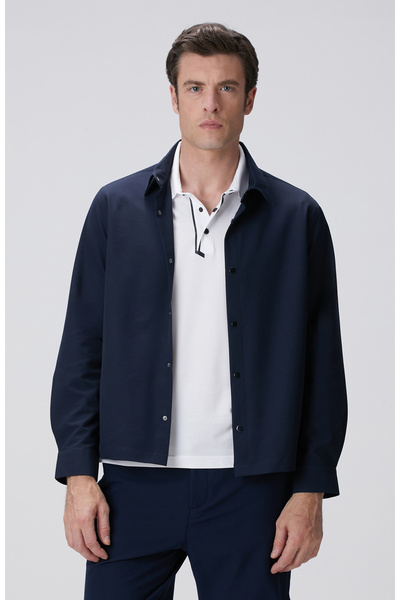 Network Lacivert Dış Gömlek