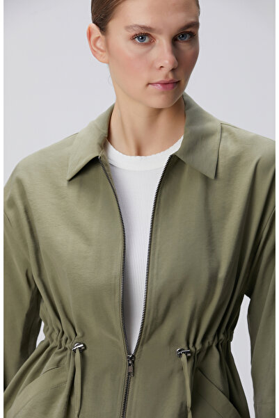 Network Haki Beli Büzgülü Ceket