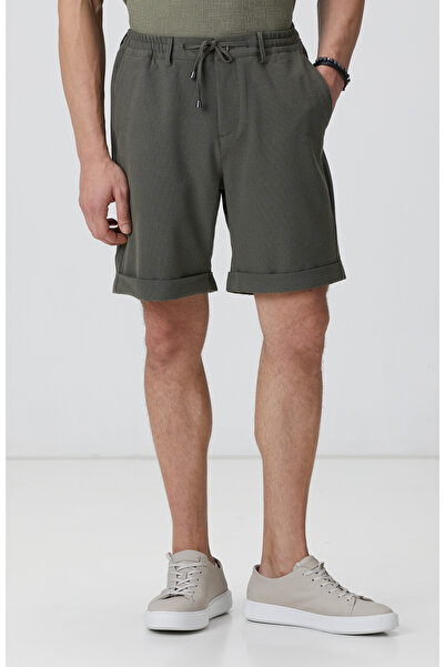 Network Haki Gofre Desenli Şort