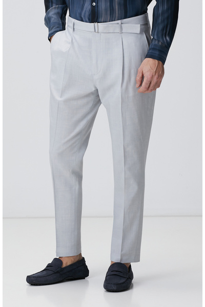 Network Gri Keten Karışımlı Pantolon
