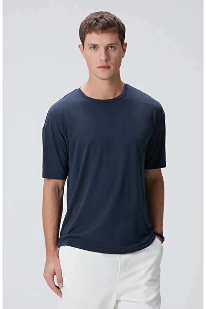 Network Lacivert Modal Karışımlı T-shirt