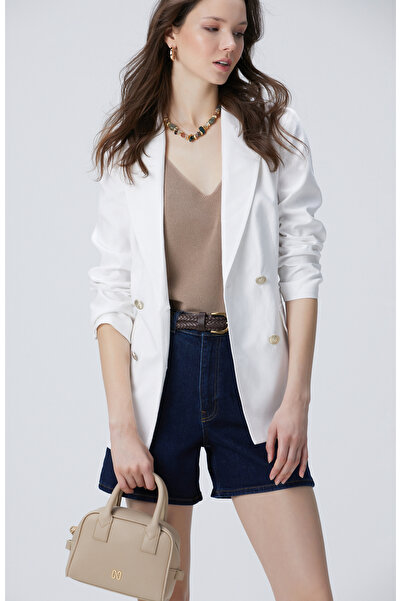 Network Beyaz Keten Ceket