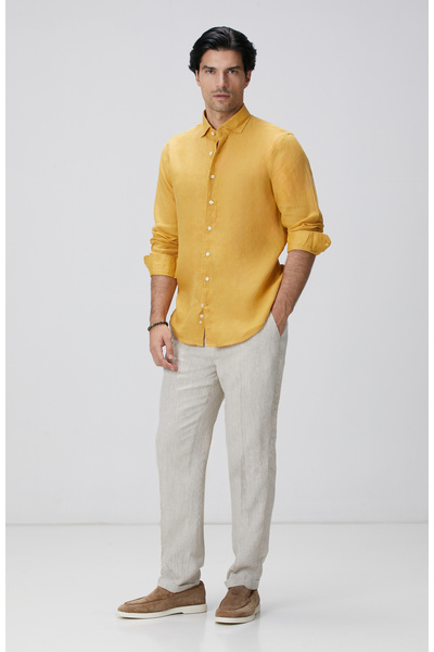 Network Safran Keten Gömlek