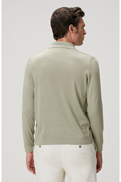 Network Limited Haki İpek Karışımlı Triko Gömlek