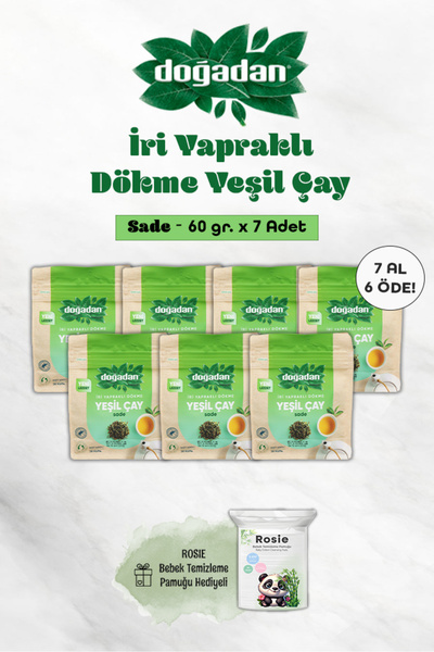 Doğadan Dökme Yeşil Çay Sade 60 gr 7 Al 6 Öde Ve Rosie Pamuk