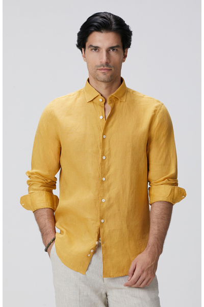 Network Safran Keten Gömlek