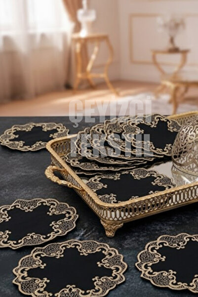 Çt Çeyizci Tekstil Sunumluk Peçete, Kokteyl Peçetesi, Kahve Yanı Sunumluk, Bardak Altlığı 6 Adet Sunum Peçetesi