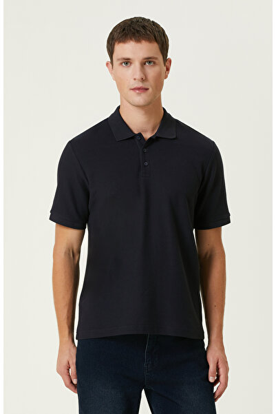 Network Lacivert Polo Yaka Jakarlı Tshirt