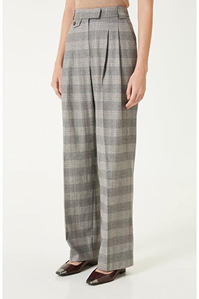 Network Gri Yün Karışımlı Desenli Pantolon