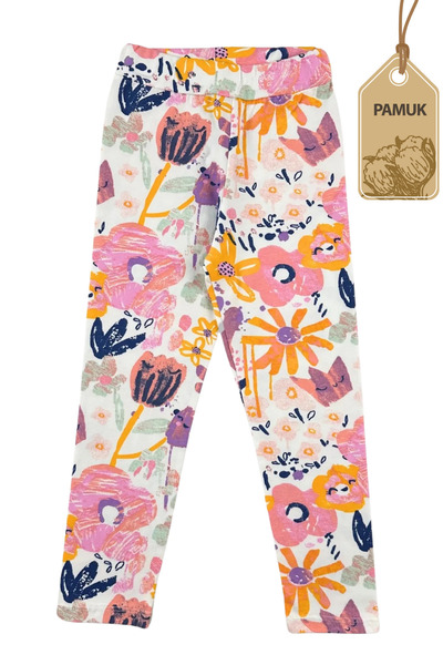 TWOO KİDS Girls' Leggings - Set of 6 Patterned Lycra Seasonal Comfortable Cotton Anti-Sweat Long Leggings (2-13 Years) St1