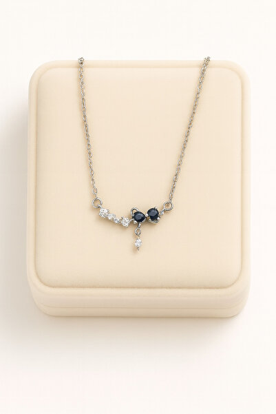 ESYURA ACCESSORIES قلادة فولاذية - فضة من الفولاذ المقاوم للصدأ مع تفاصيل فيو...