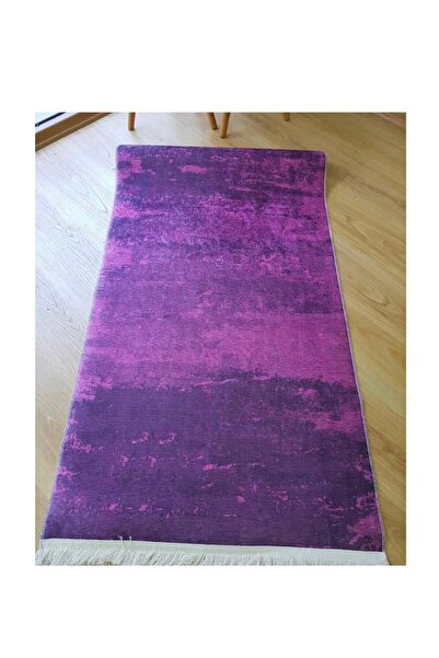 STY Home Batik Mor Kaymaz Taban Yıkanabilir Halı Kilim Yolluk Dijital Baskı Mor