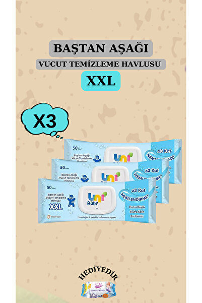 Uni Baby Vücut Temizleme Havlusu Xxl Hasta Bakım Havlusu