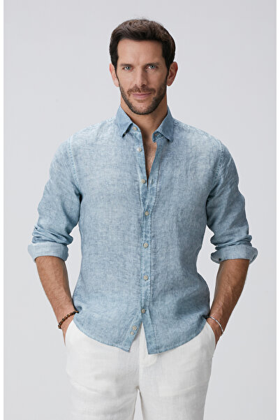 Network Mint Keten Gömlek