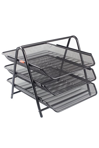 Bigpoint رفوف معدنية مثقبة 3 قطع باللون الأسود