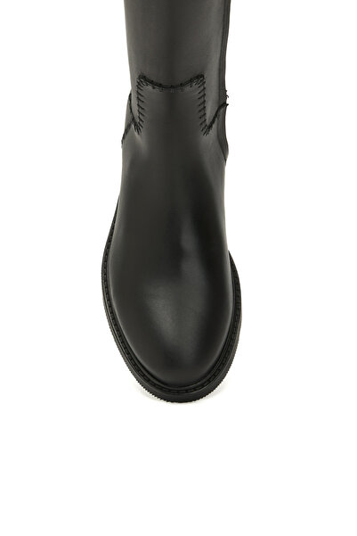 Network Siyah Kadın Deri Çizme