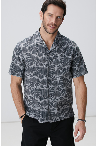 Network Siyah Gri  Gömlek