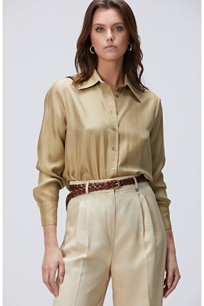 Network Limited Açık Haki İpek Gömlek