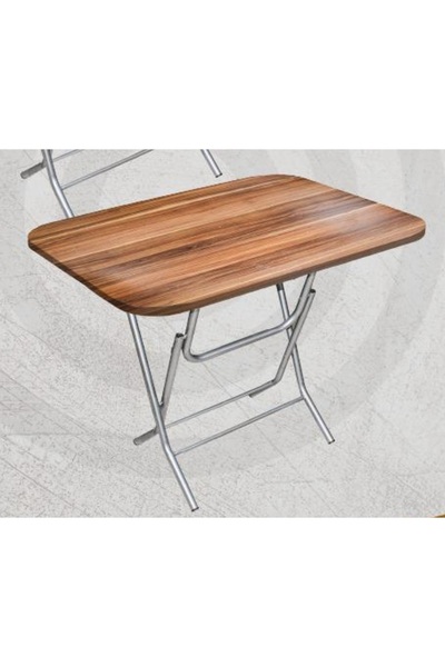 rexa طاولة قابلة للطي على شكل مستطيل، لون بني/فضي، 60×100 سم