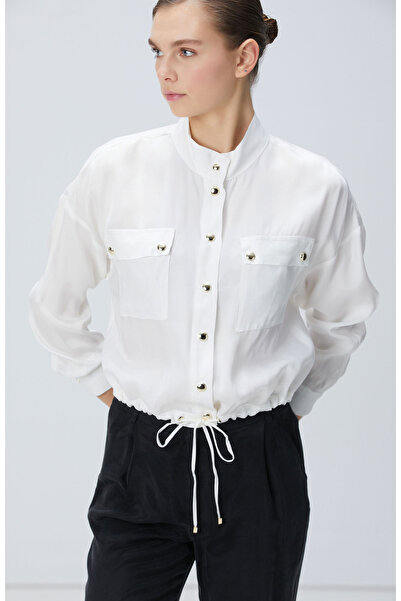 Network Beyaz Cupro Gömlek