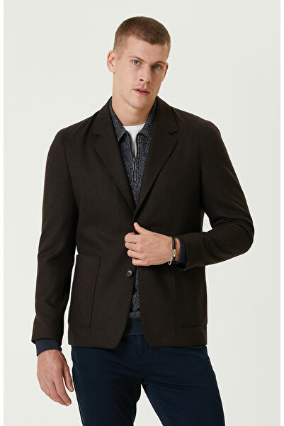 Network Kahverengi Yün Karışımlı Örme Ceket