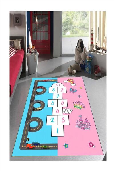 STY Home Seksek Erkek Kız Çoçuk Kaymaz Tabanlı Makinede Yıkanabilir Halı Kili...