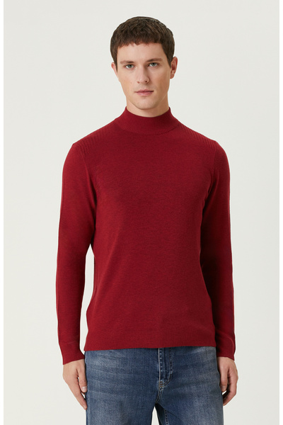 Network Kırmızı Basic Triko Kazak