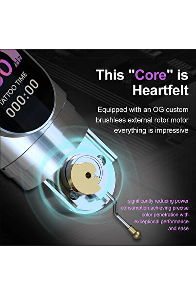 OGProduce Inspiration Çift Bataryalı Kablosuz Pen Dövme Makinesi Gri 3.5mm Stroke