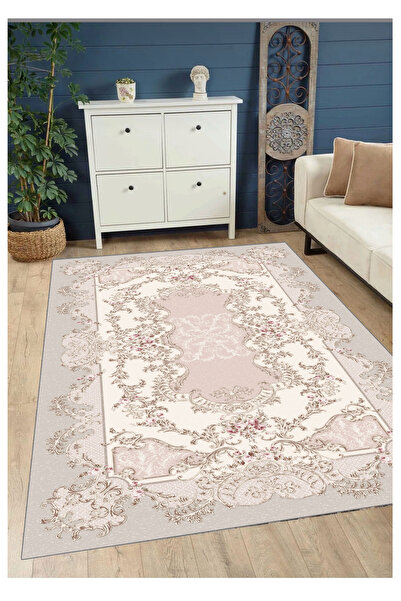 Pink Digital Printed Carpet Washable Carpet with Non-Slip Base Runner Living Room Rug4