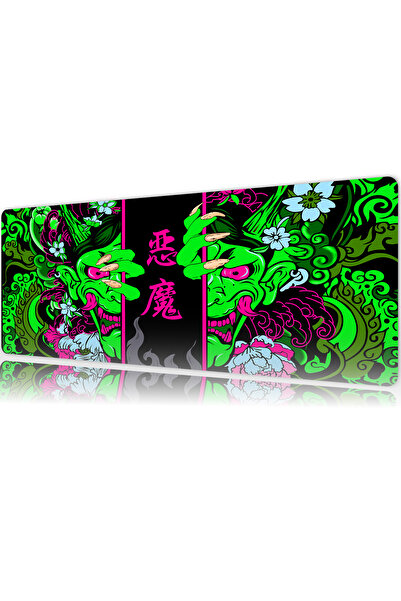 urzuva Toxic Demon Green Gaming Oyuncu Mouse Pad 80x30 cm 3mm Mousepad