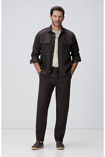 Network Kahverengi Keten Pantolon