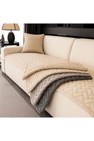 DECORA CASA HOME COLLECTİON Husă de canapea extensibilă dintr-o singură bucată, anti-alunecare, cu model matlasat (70x190)