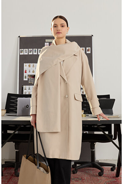 Fatma Atasoy Oversize Taş Atkılı Trençkot