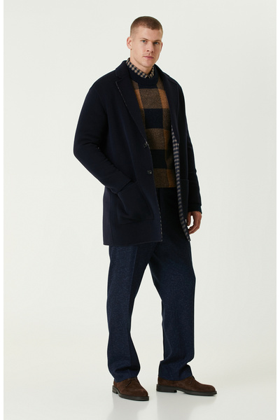 Network Lacivert Ekose Flanel Gömlek