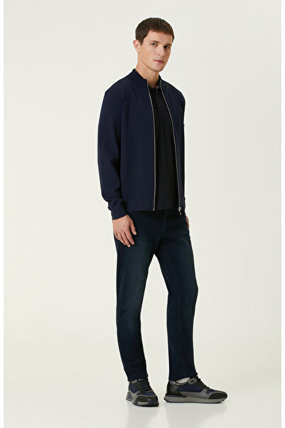 Network Lacivert Fermuarlı Triko Mont