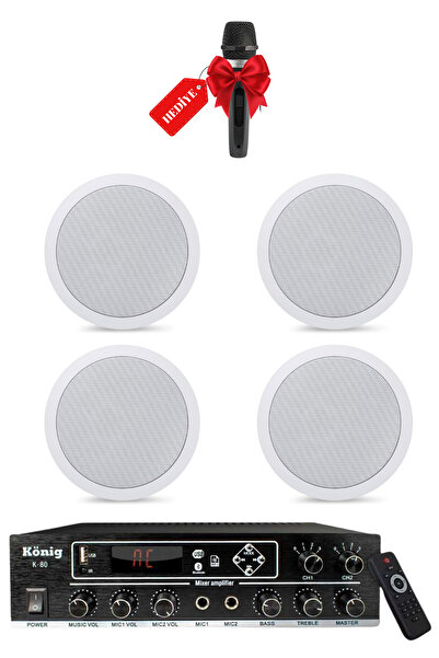 MELVED MÜZİK DRİTON 16CM BEYAZ ALÇIPAN HOPARLÖR MAĞAZA DÜKKAN KAFE SESLENDİRME VE OKUL ACİL ANONS SİSTEMİ SET40